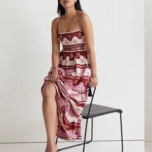 Madewell Theo Sleeveless Midi Dress in Geodaisy Batik
